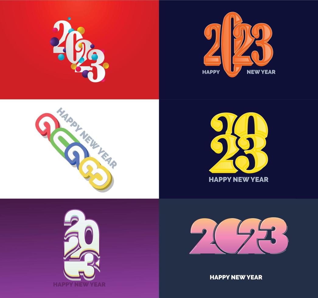 Big Set of 2023 Happy New Year logo text design 2023 number design template vector