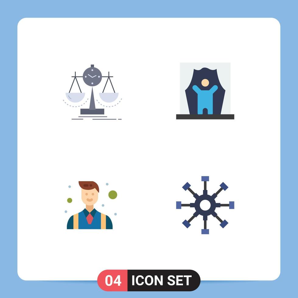 4 Flat Icon concept for Websites Mobile and Apps balanced professional artist scorecard artist businessman Editable Vector Design Elements