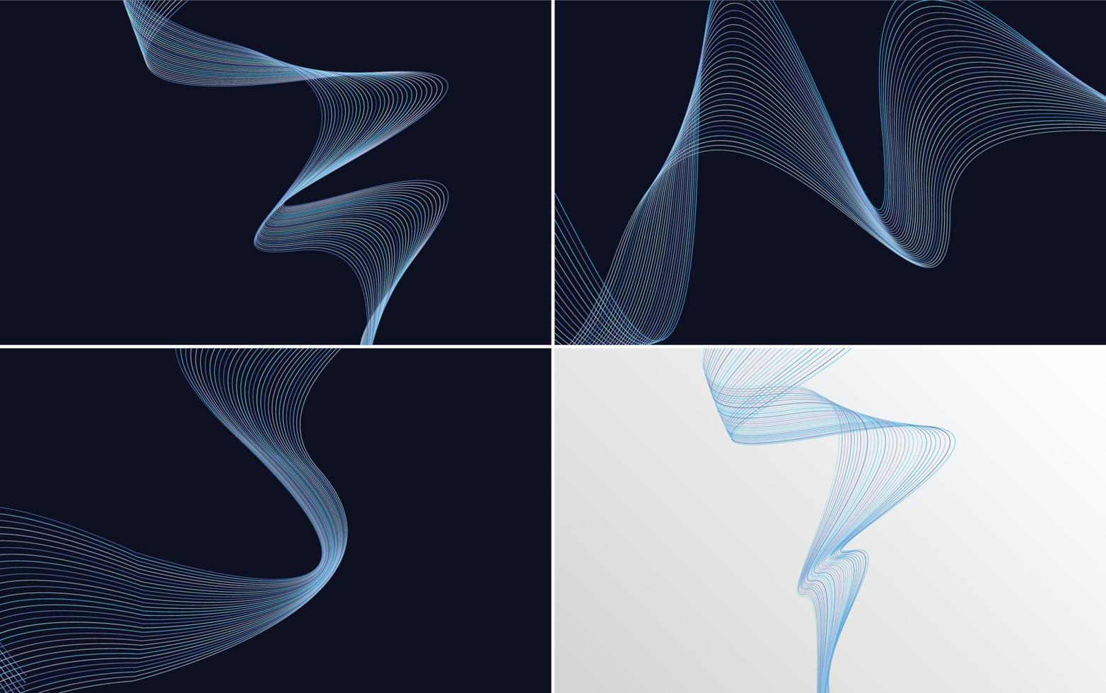 Collection of geometric minimal lines pattern set vector