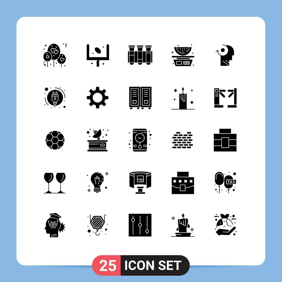 25 Solid Glyph concept for Websites Mobile and Apps clear balance test fruits blood Editable Vector Design Elements