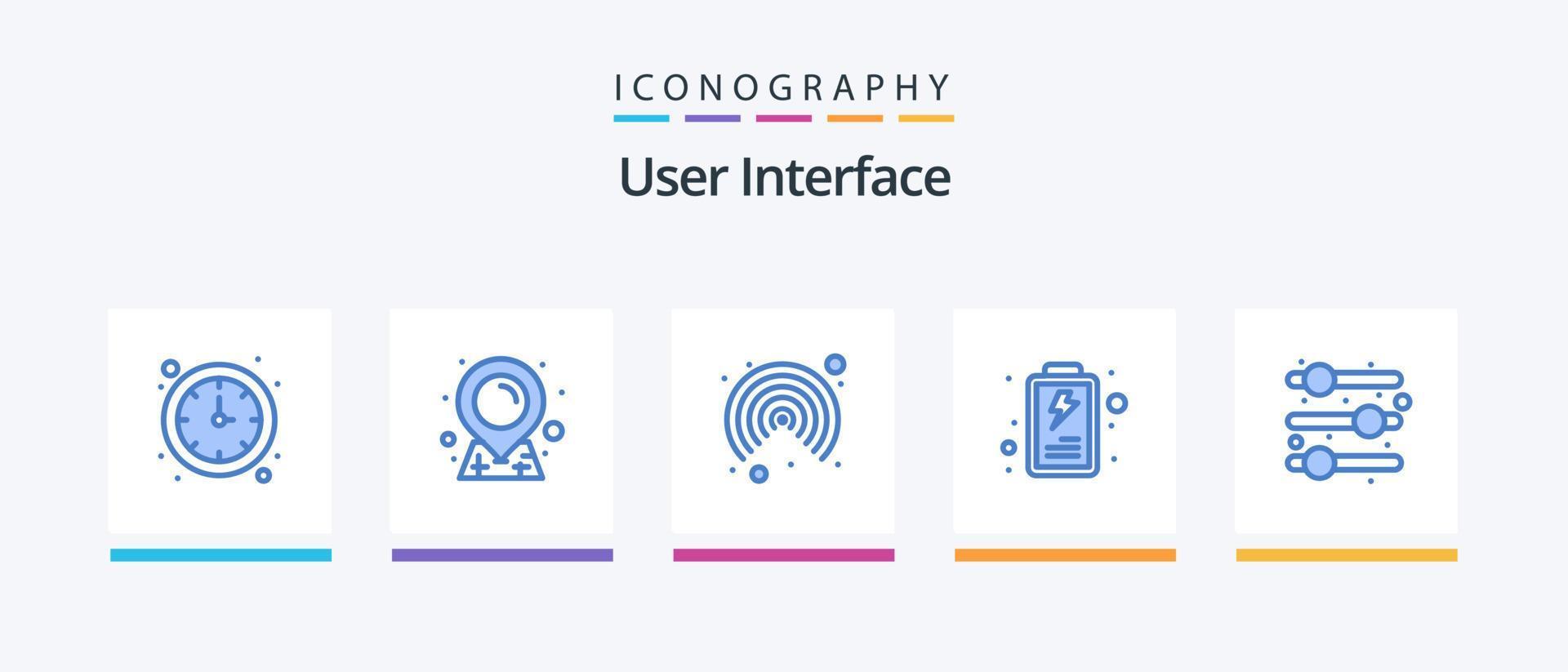 interfaz de usuario azul 5 paquete de iconos que incluye . usuario. ajustar. diseño de iconos creativos vector