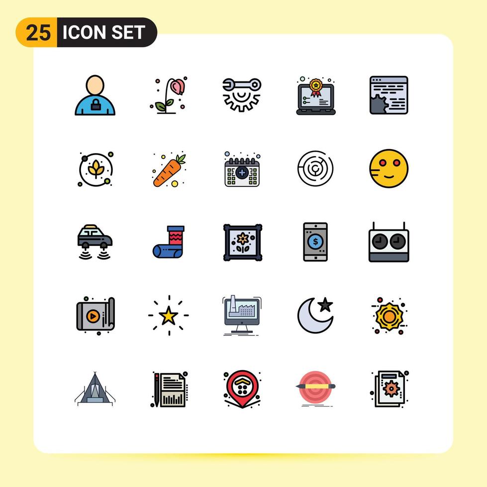 25 iconos creativos signos y símbolos modernos de distinción de resorte de medalla api reparar elementos de diseño vectorial editables vector