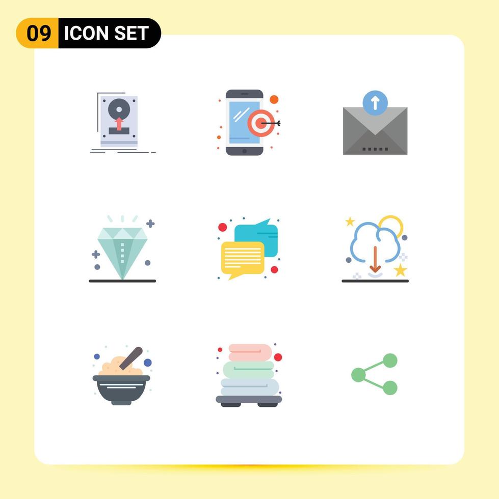 Universal Icon Symbols Group of 9 Modern Flat Colors of communication holiday ecommerce event celebration Editable Vector Design Elements