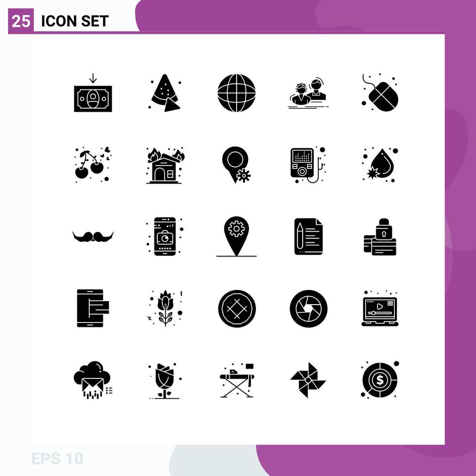 Stock Vector Icon Pack of 25 Line Signs and Symbols for heart hardware search computer couple Editable Vector Design Elements