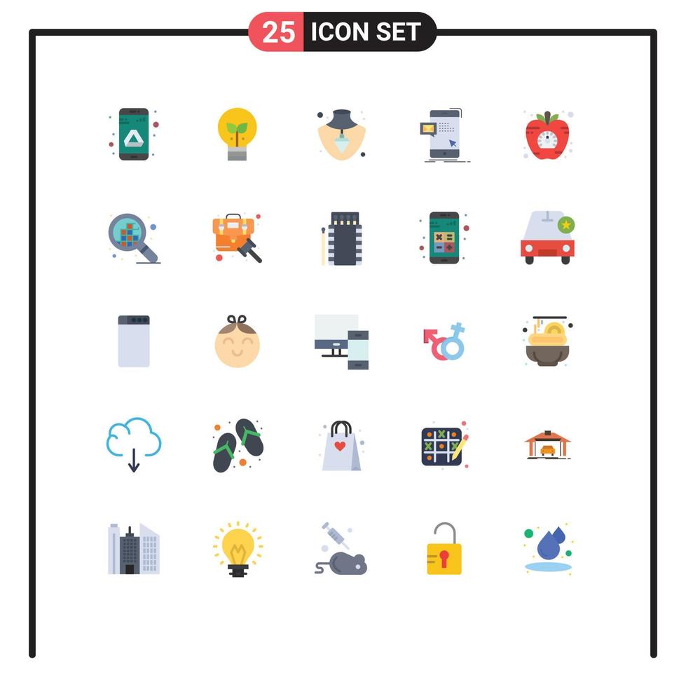 Universal Icon Symbols Group of 25 Modern Flat Colors of diet message nacklace mail dialog Editable Vector Design Elements