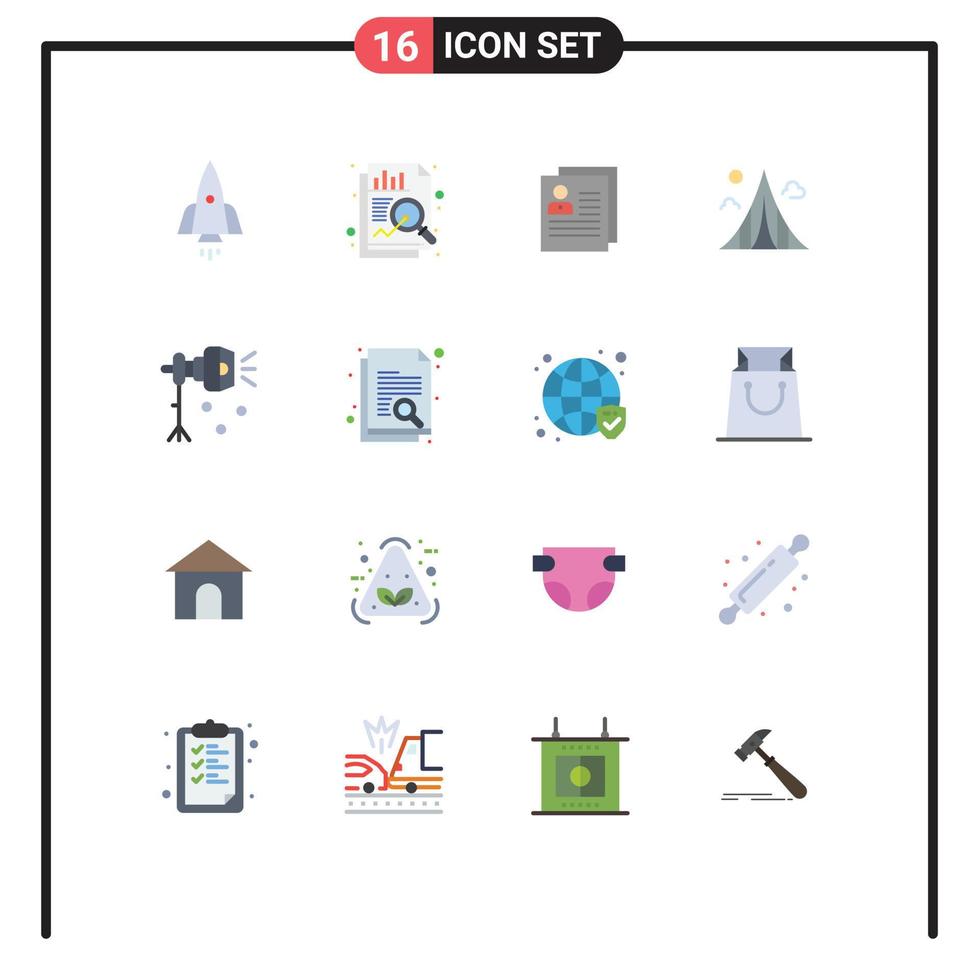 16 iconos creativos signos y símbolos modernos del archivo de construcción de perfil de construcción histórica paquete editable de elementos creativos de diseño de vectores