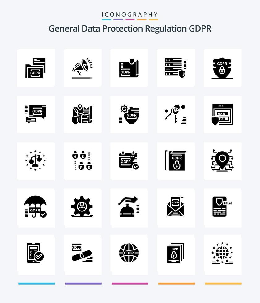Creative Gdpr 25 Glyph Solid Black icon pack  Such As gdpr. protection. security. page. gdpr vector
