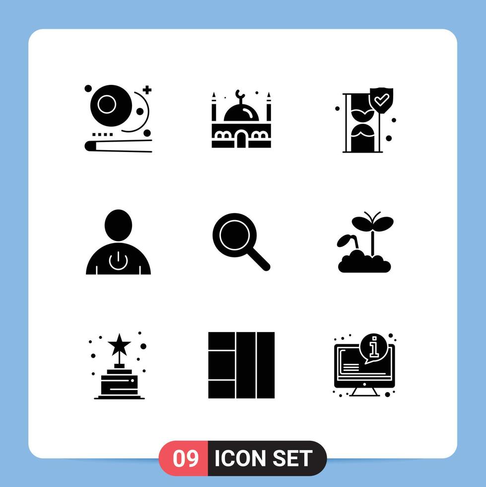 9 Creative Icons Modern Signs and Symbols of expanded human time glass energy avatar Editable Vector Design Elements