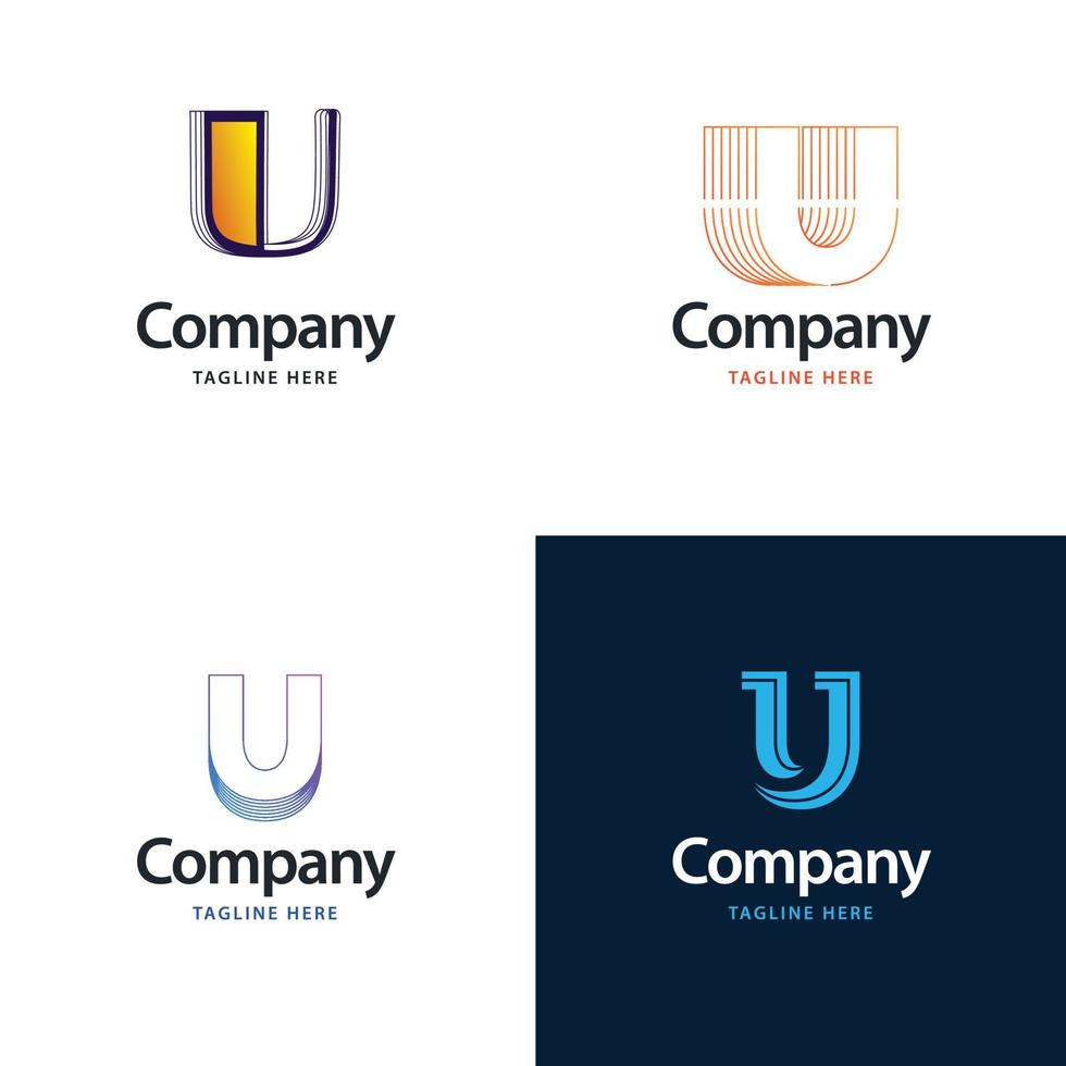 Letter U Big Logo Pack Design Creative Modern logos design for your business vector