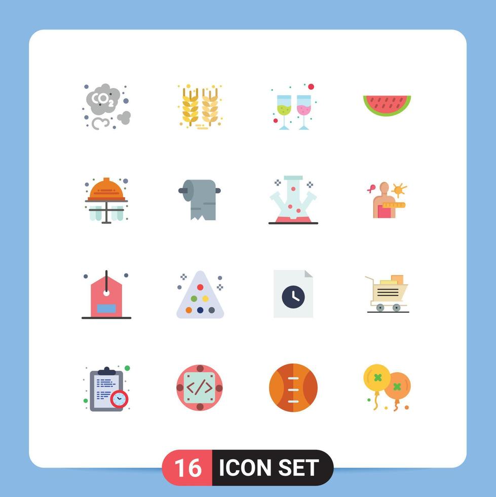 paquete de iconos de vector de stock de 16 signos y símbolos de línea para prueba química bebida sandía paquete editable de elementos de diseño de vector creativo