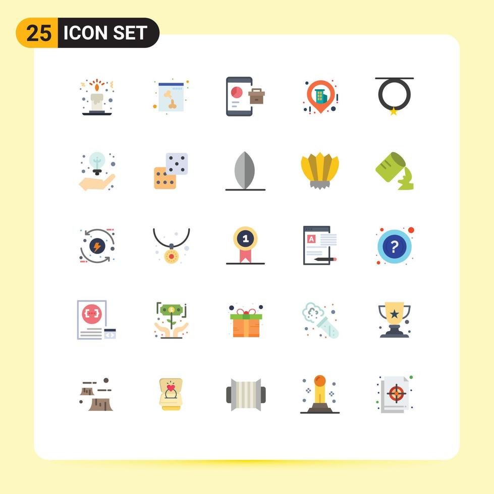 25 Universal Flat Colors Set for Web and Mobile Applications necklace clothing report accessories location Editable Vector Design Elements