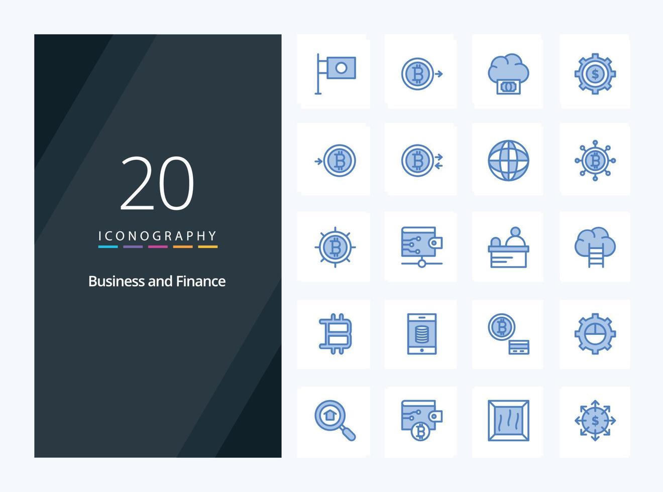 20 Finance Blue Color icon for presentation vector
