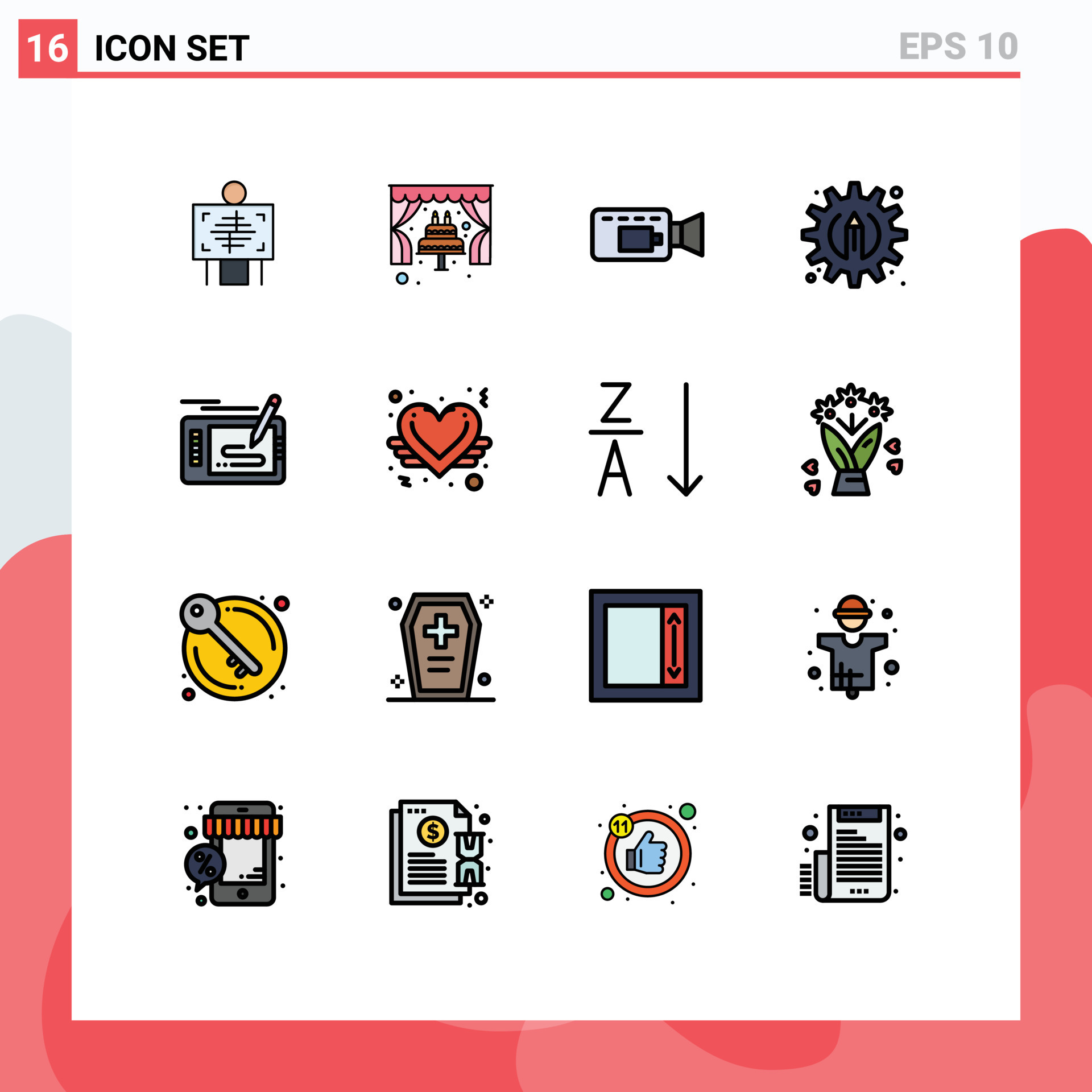 16 Creative Icons Modern Signs and Symbols of drawing game cam design