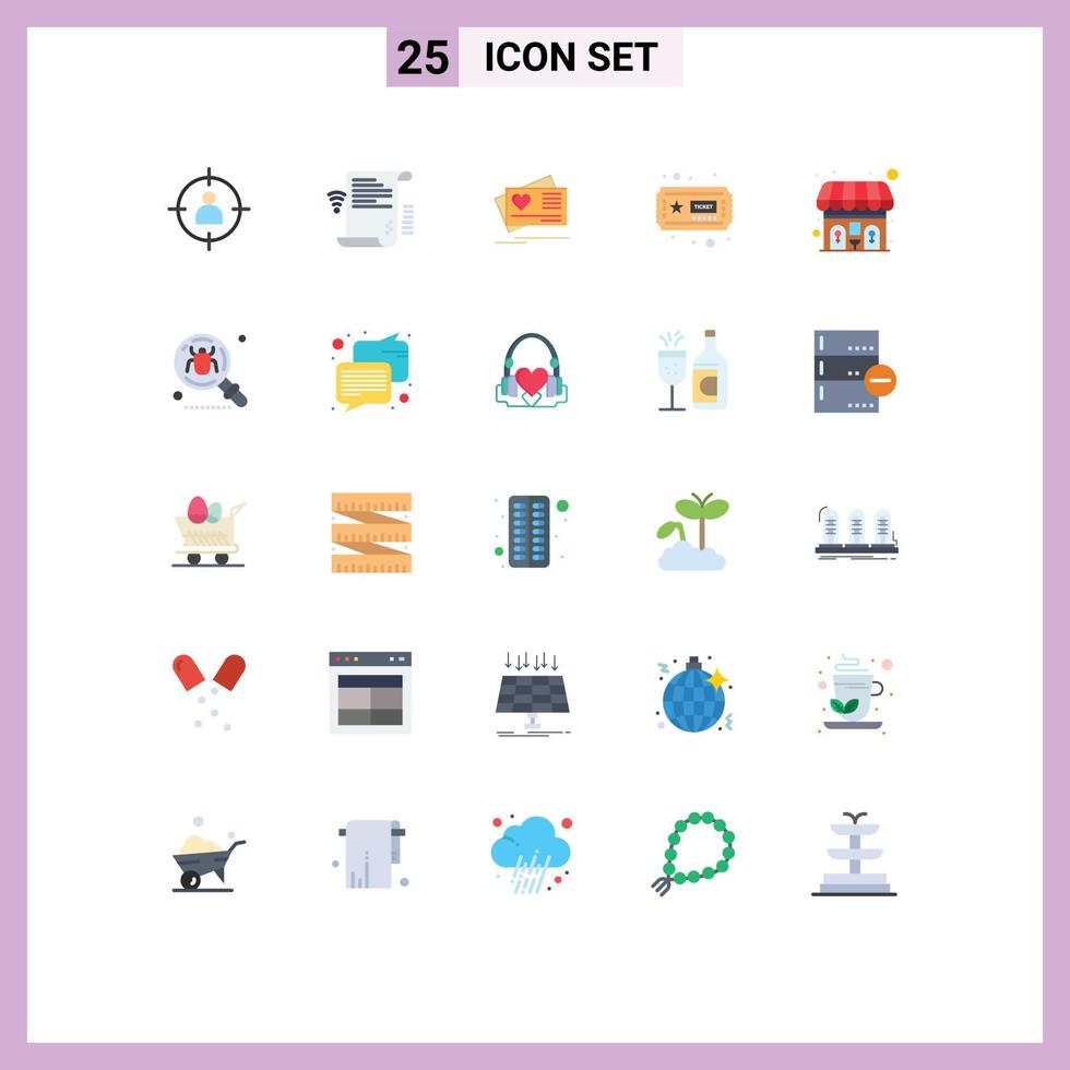 25 Creative Icons Modern Signs and Symbols of public hobbies wifi ticket heart Editable Vector Design Elements