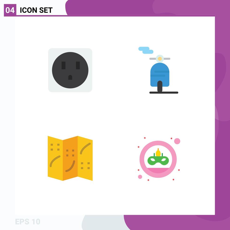 4 Creative Icons Modern Signs and Symbols of electric coin scooter navigation mask Editable Vector Design Elements