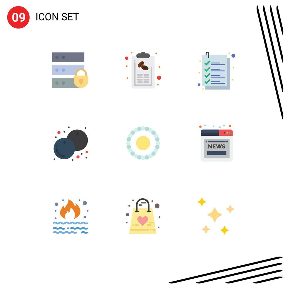 Stock Vector Icon Pack of 9 Line Signs and Symbols for bracelet fruit menu cranberry file Editable Vector Design Elements