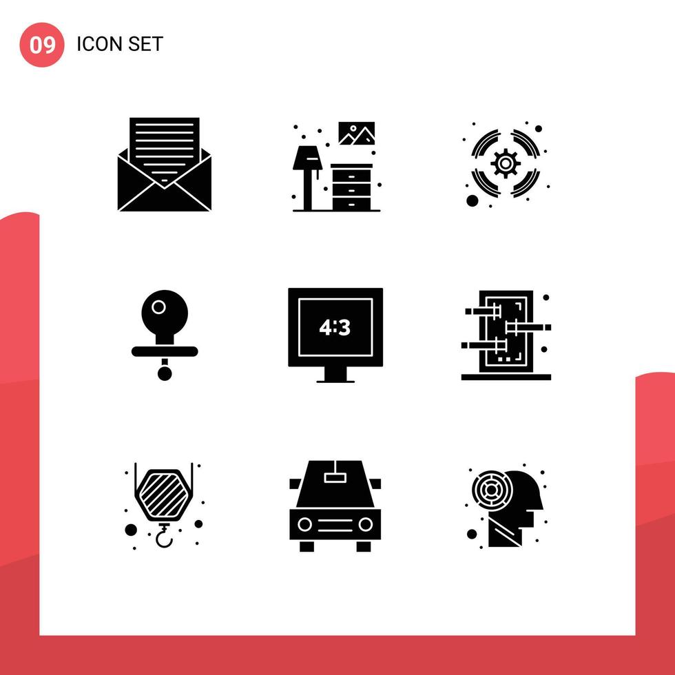 Modern Set of 9 Solid Glyphs and symbols such as display nipple lump dummy support team Editable Vector Design Elements