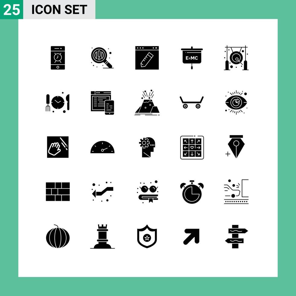 25 Creative Icons Modern Signs and Symbols of bell school design presentation formula Editable Vector Design Elements