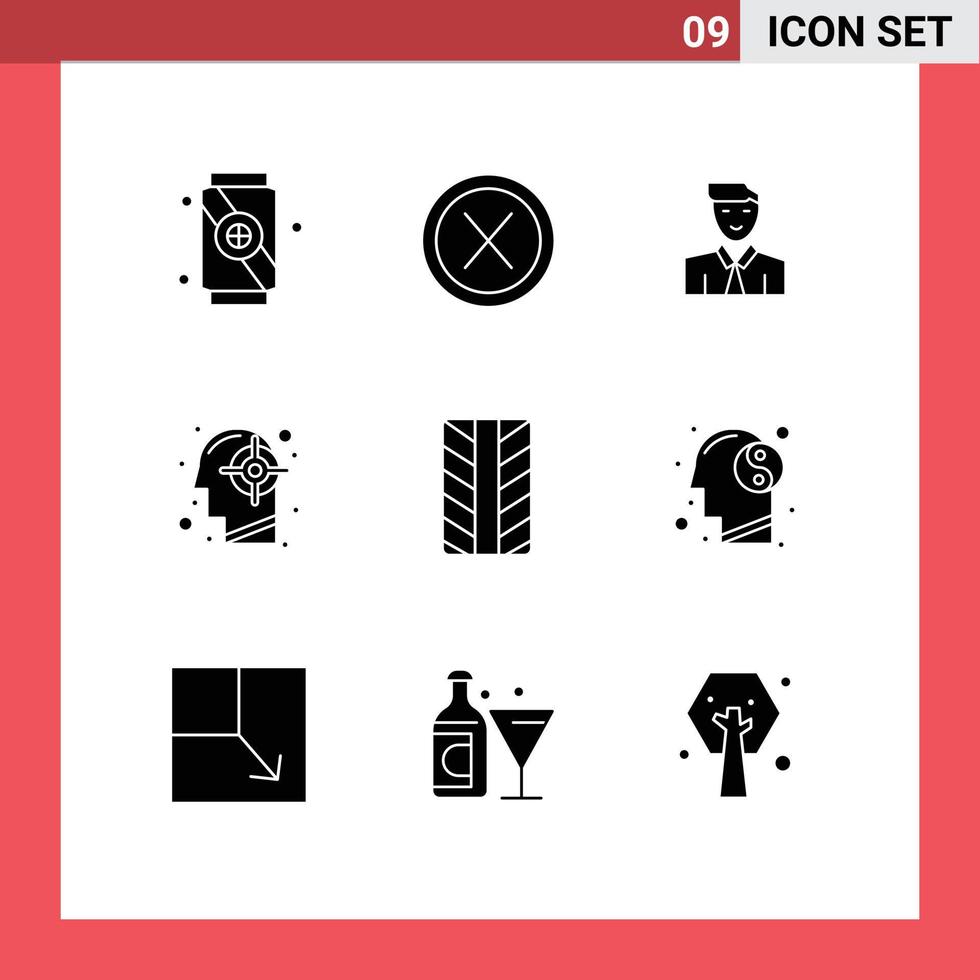 9 Creative Icons Modern Signs and Symbols of success human man head avatar Editable Vector Design Elements