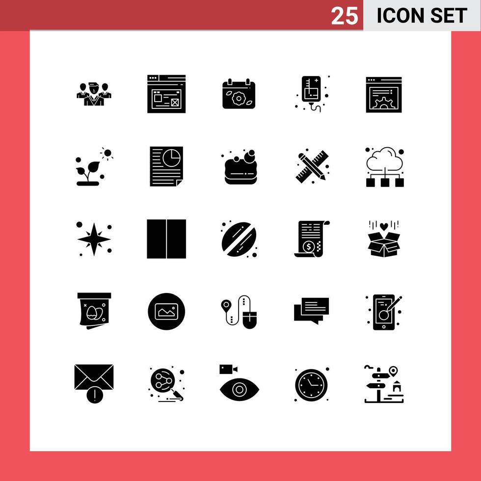25 Thematic Vector Solid Glyphs and Editable Symbols of design iv design infusion spring Editable Vector Design Elements