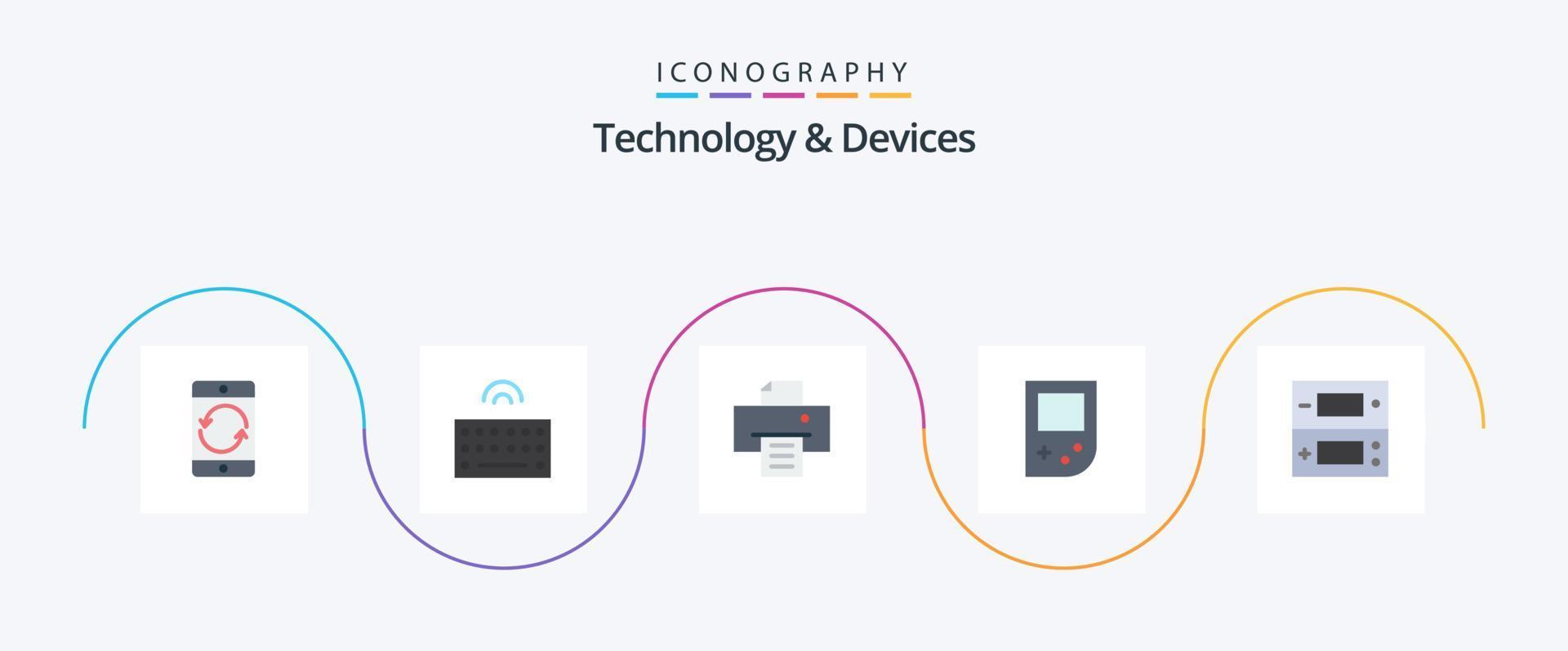 Devices Flat 5 Icon Pack Including games. console. wireless. gameboy. console vector