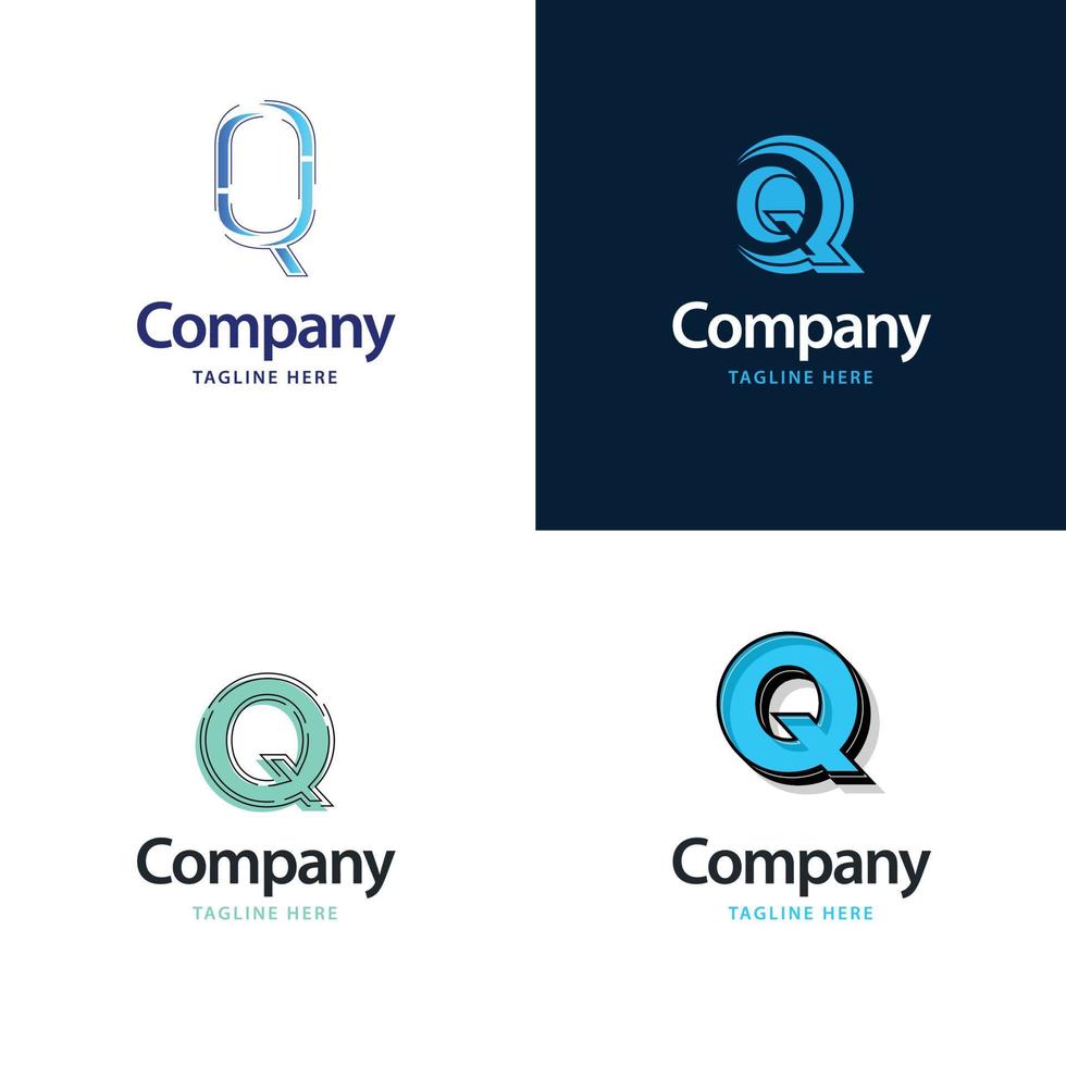 Letter Q Big Logo Pack Design Creative Modern logos design for your business vector