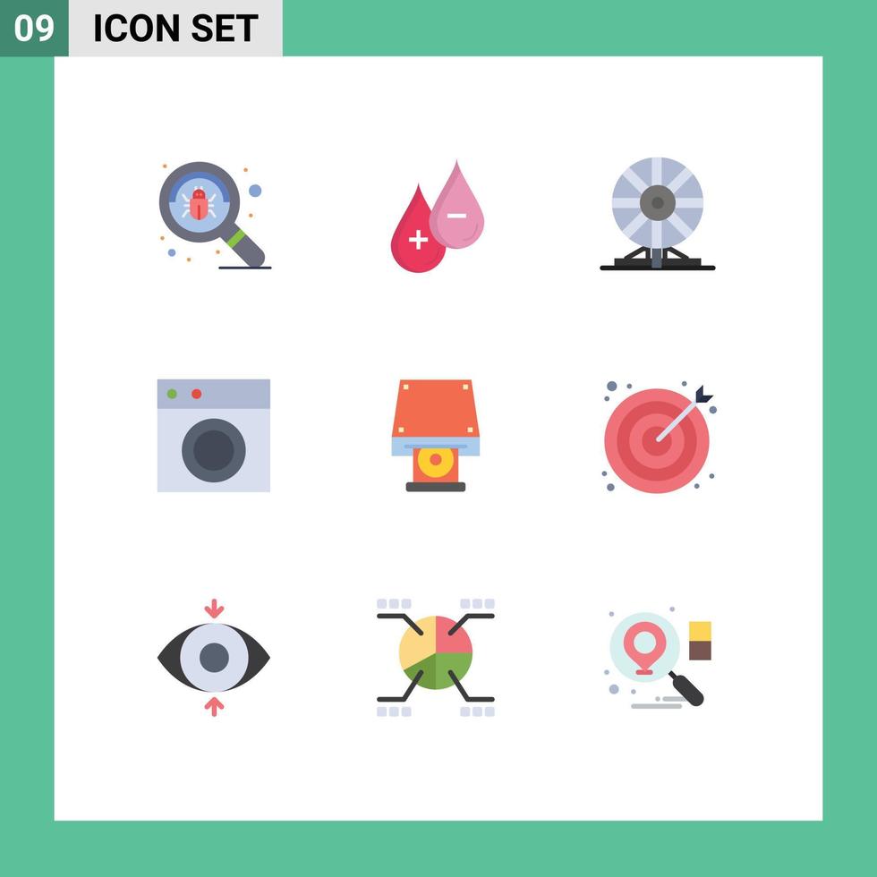 9 Flat Color concept for Websites Mobile and Apps machine furniture minus collection laboratory Editable Vector Design Elements