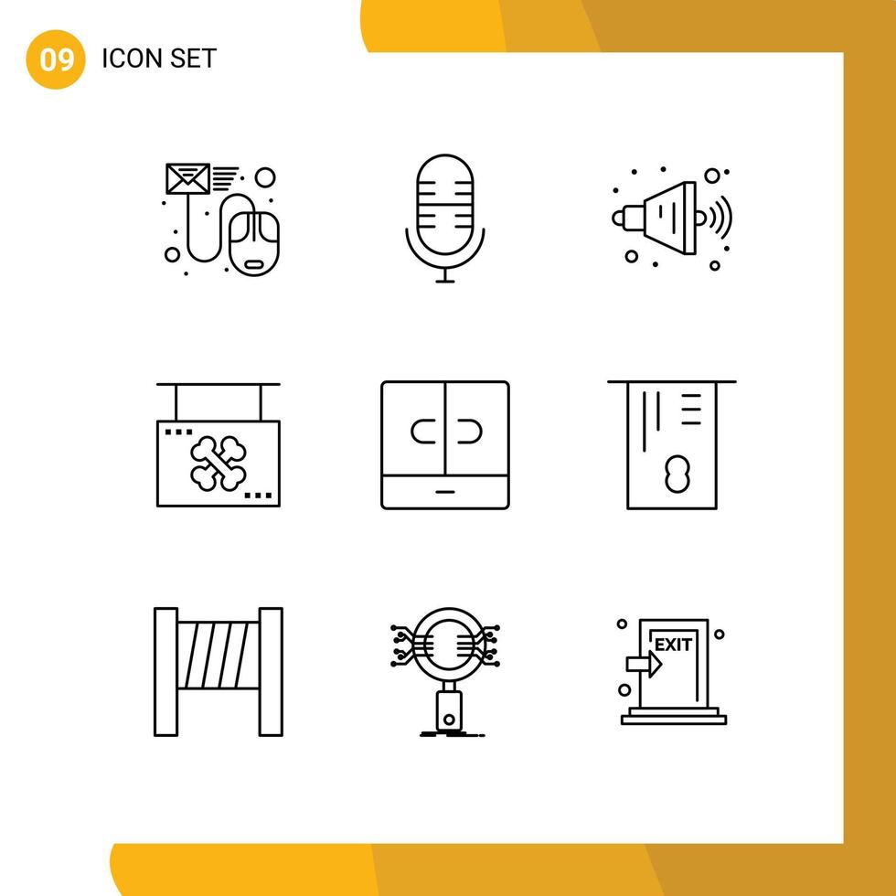 Set of 9 Modern UI Icons Symbols Signs for decor sign loud shop halloween Editable Vector Design Elements