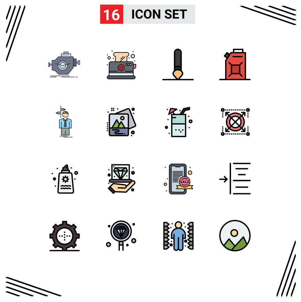 16 Creative Icons Modern Signs and Symbols of choose arrow breakfast oil engine Editable Creative Vector Design Elements
