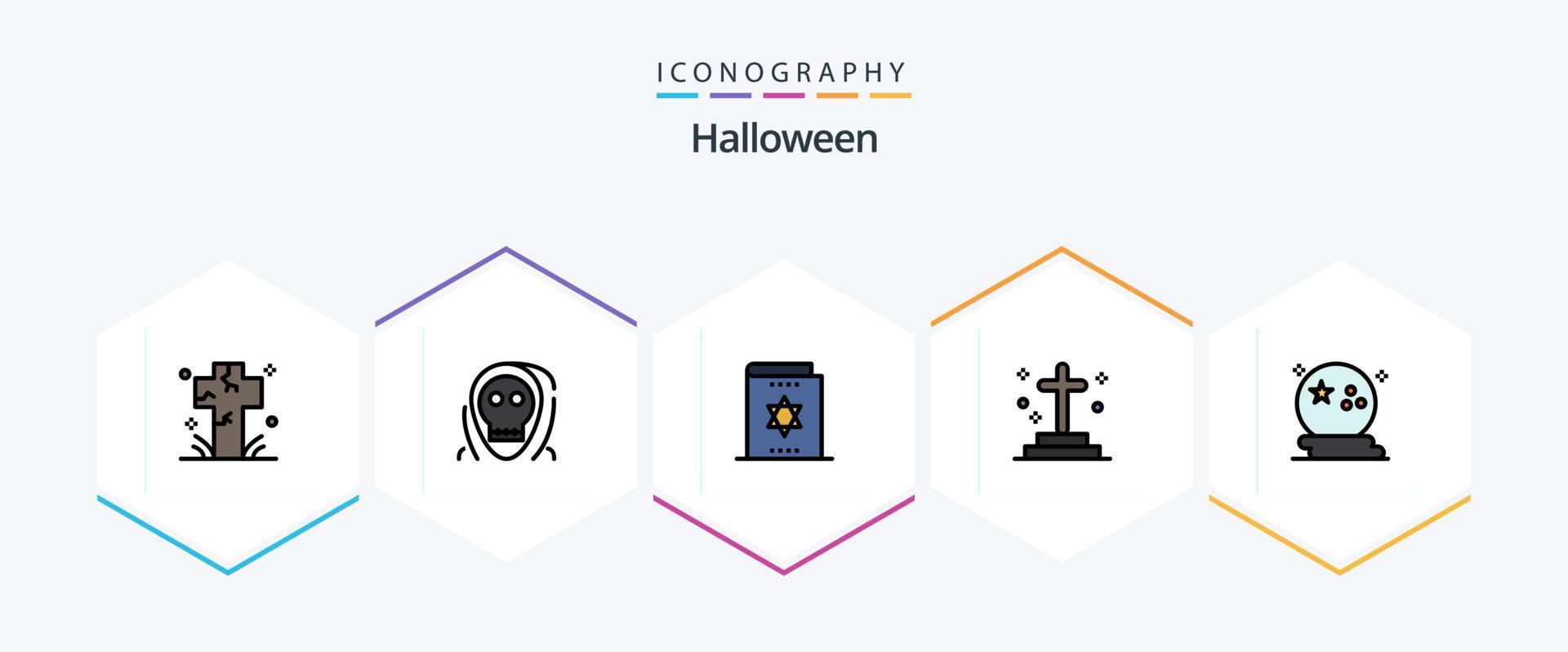 Halloween 25 FilledLine icon pack including ghost. dead. halloween. magician. magic vector