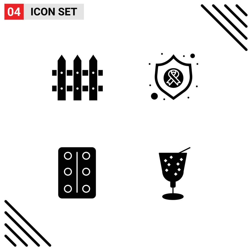 Stock Vector Icon Pack of 4 Line Signs and Symbols for construction tablets arrow cancer drink Editable Vector Design Elements