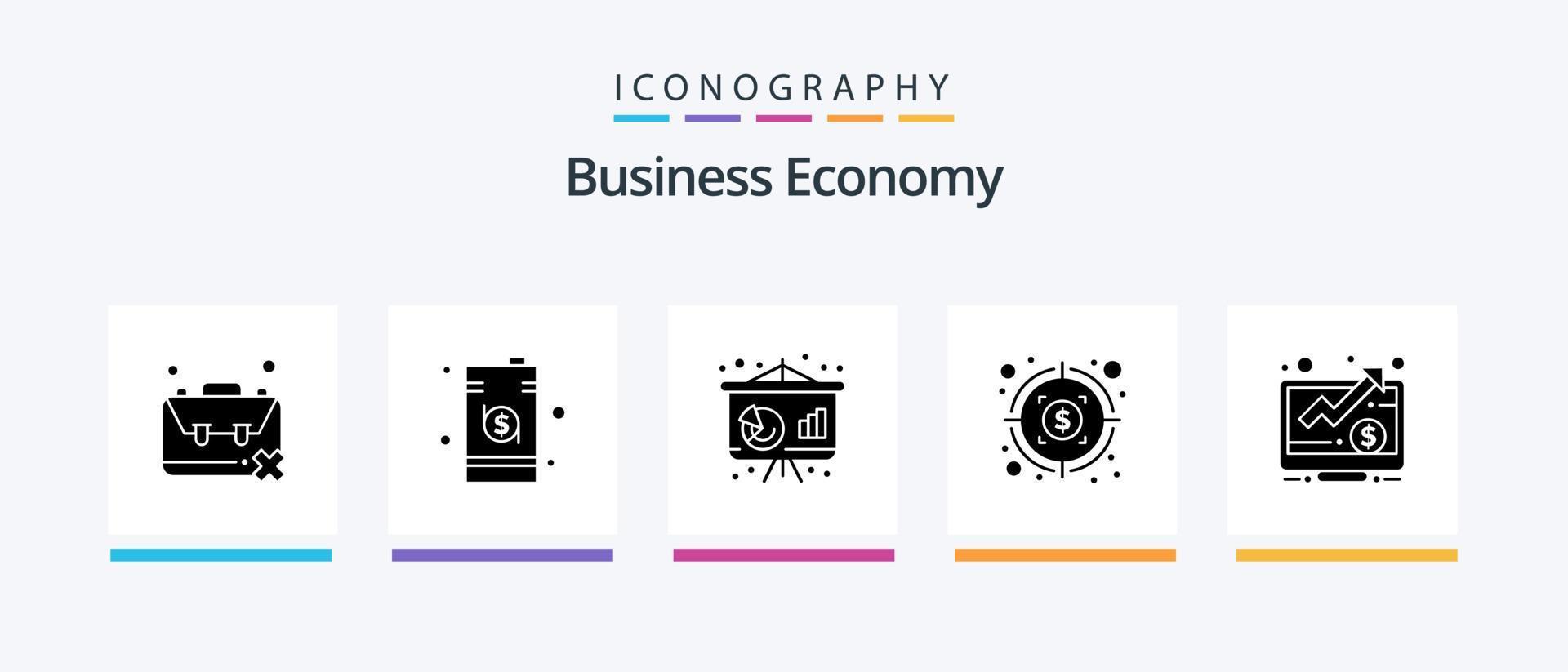 Economy Glyph 5 Icon Pack Including dollar. profit. drum. money. economy. Creative Icons Design vector