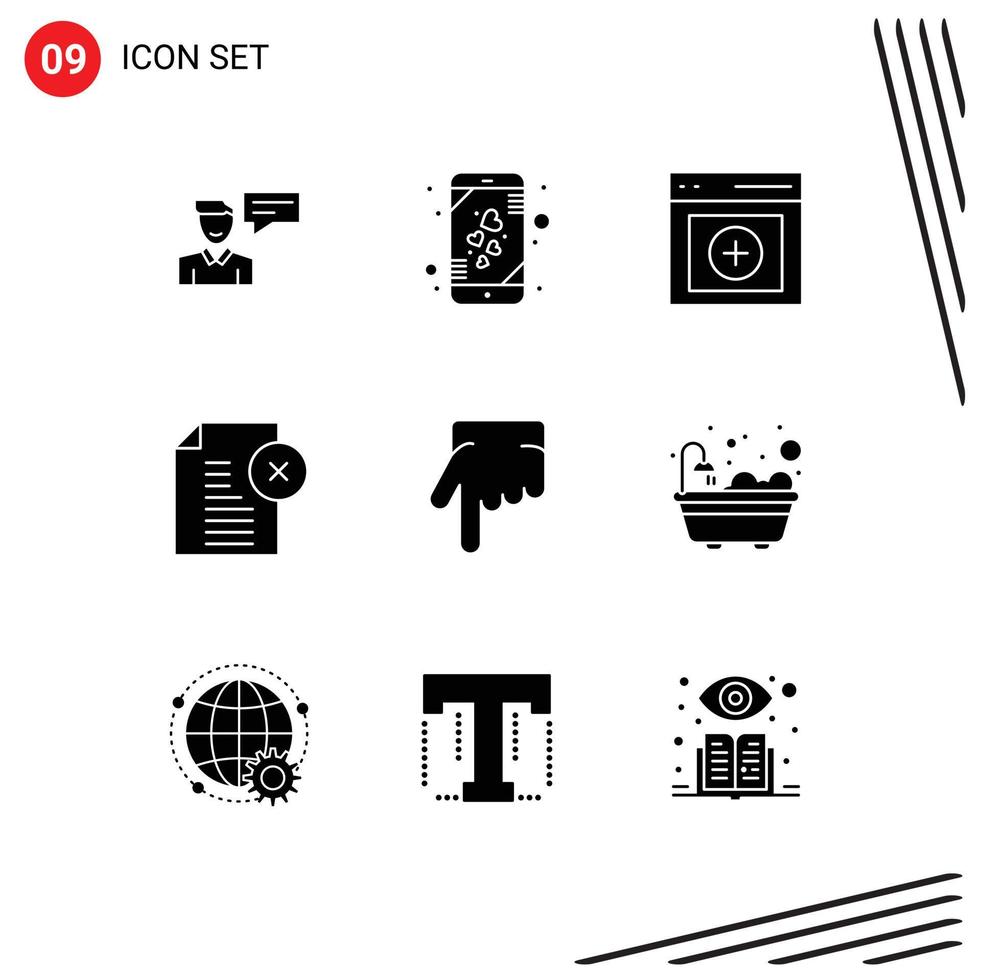 9 Creative Icons Modern Signs and Symbols of office delete note smart phone delete document user Editable Vector Design Elements