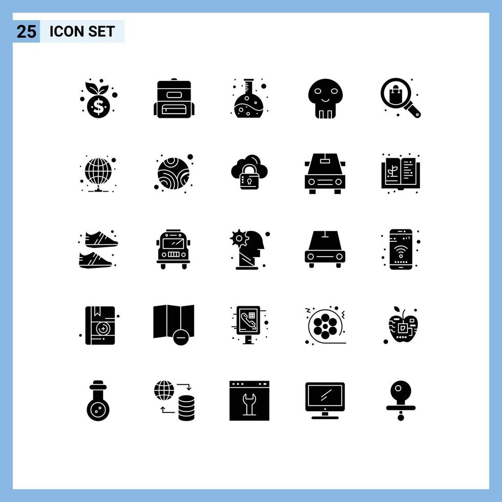 25 Creative Icons Modern Signs and Symbols of shop gift experiment browse dangerous Editable Vector Design Elements