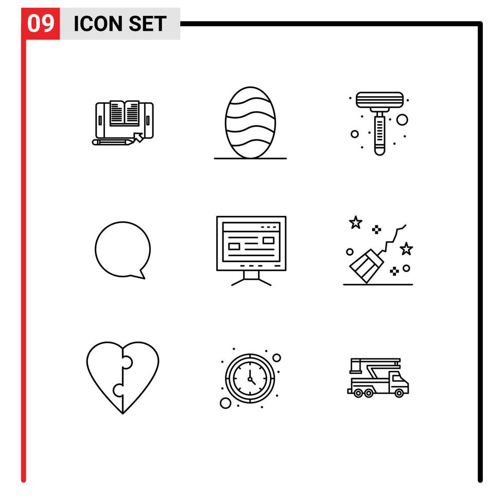 Outline Pack of 9 Universal Symbols of education online razor computer instagram Editable Vector Design Elements