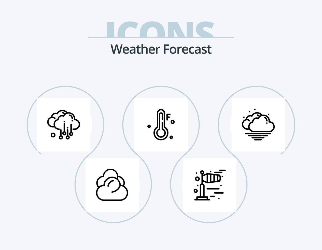 paquete de iconos de línea meteorológica 5 diseño de iconos. . . cálido. clima. clima vector