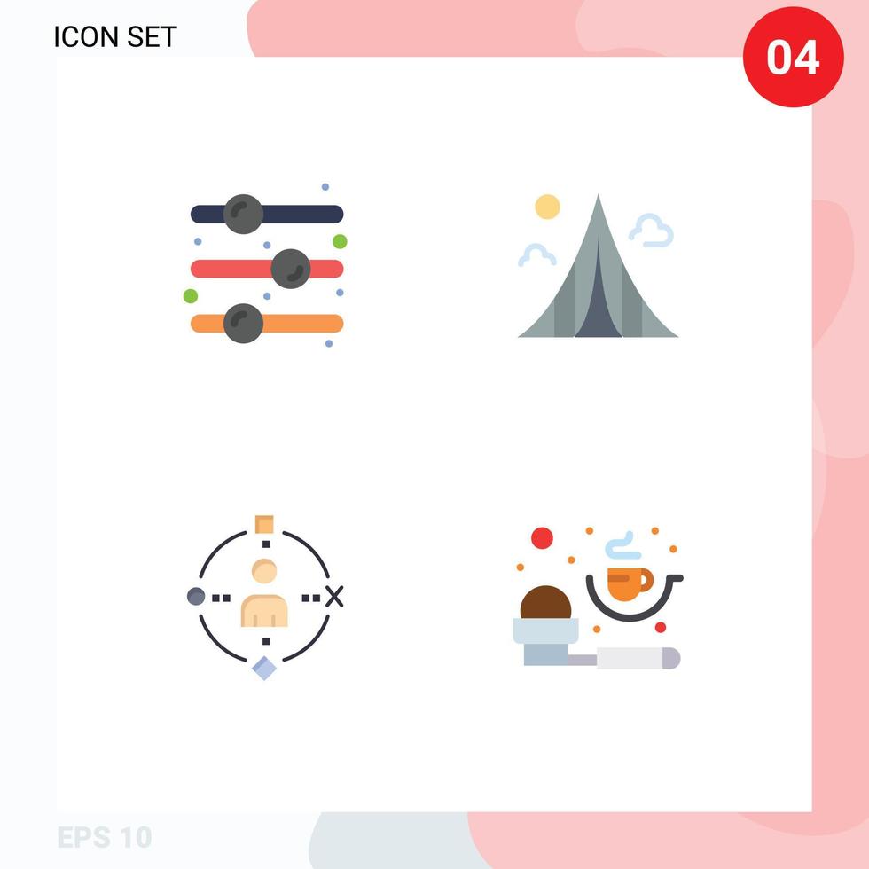 Set of 4 Commercial Flat Icons pack for design element ambient toggle switch estate technology Editable Vector Design Elements