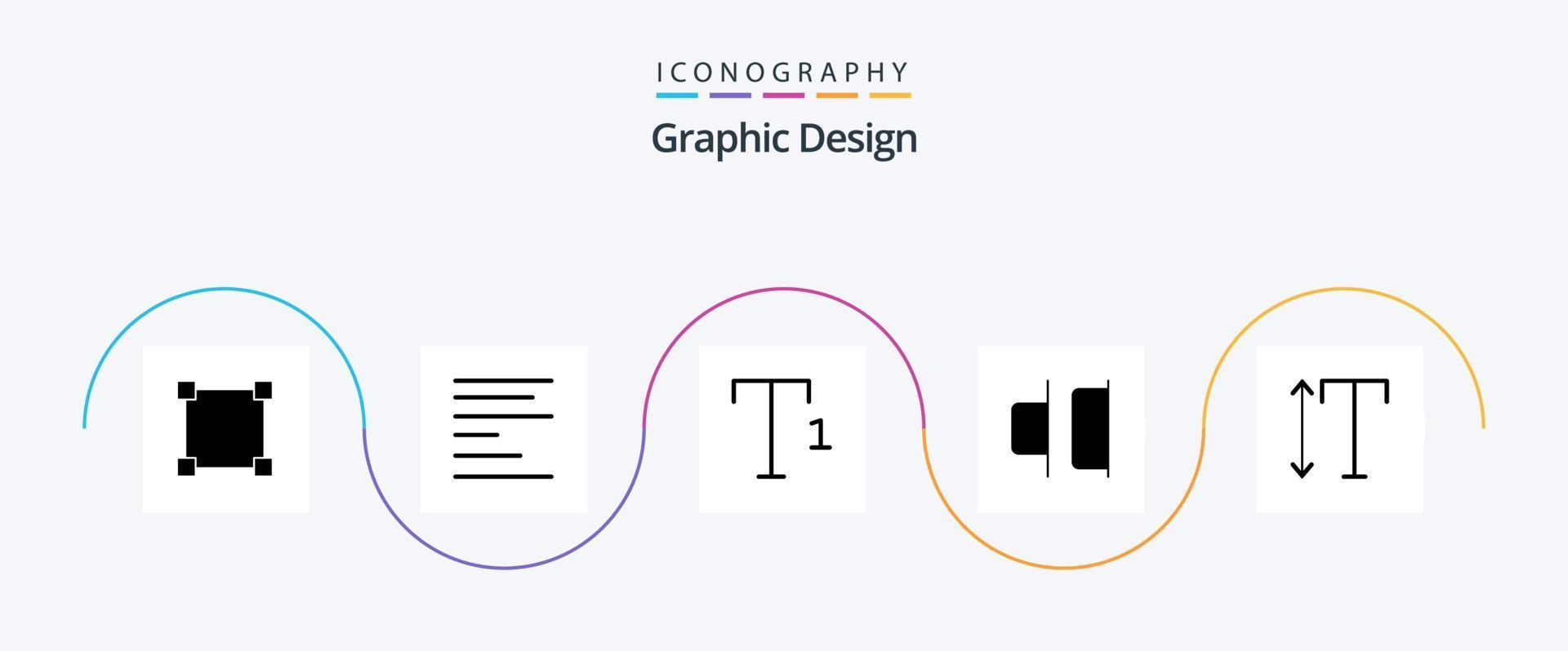 paquete de iconos de glifo 5 de diseño que incluye . distribuir. escala vector