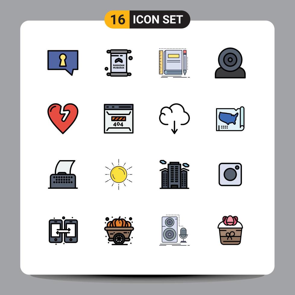 Set of 16 Modern UI Icons Symbols Signs for technology gadget book devices sketching Editable Creative Vector Design Elements