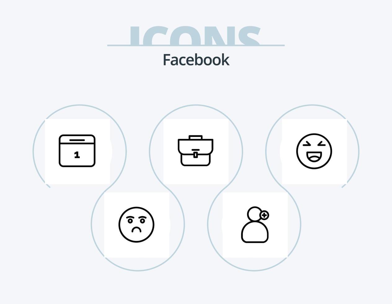 paquete de iconos de línea de facebook 5 diseño de iconos. banda. caca. calandrar. favorito. amar vector