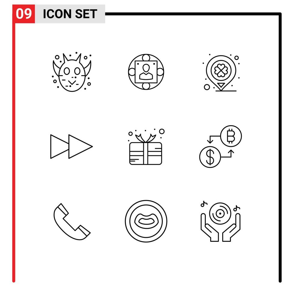 Group of 9 Outlines Signs and Symbols for mardi gras carnival production next marker Editable Vector Design Elements