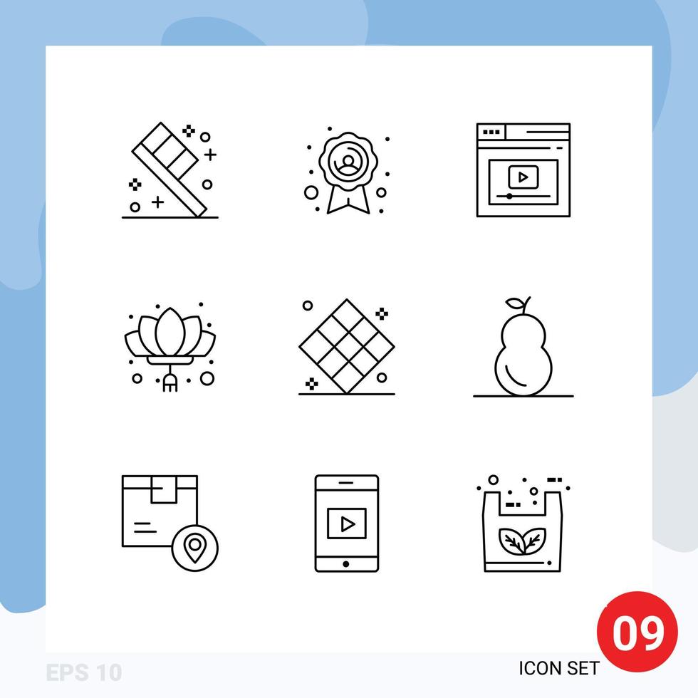 Group of 9 Outlines Signs and Symbols for chess new year web new chinese Editable Vector Design Elements