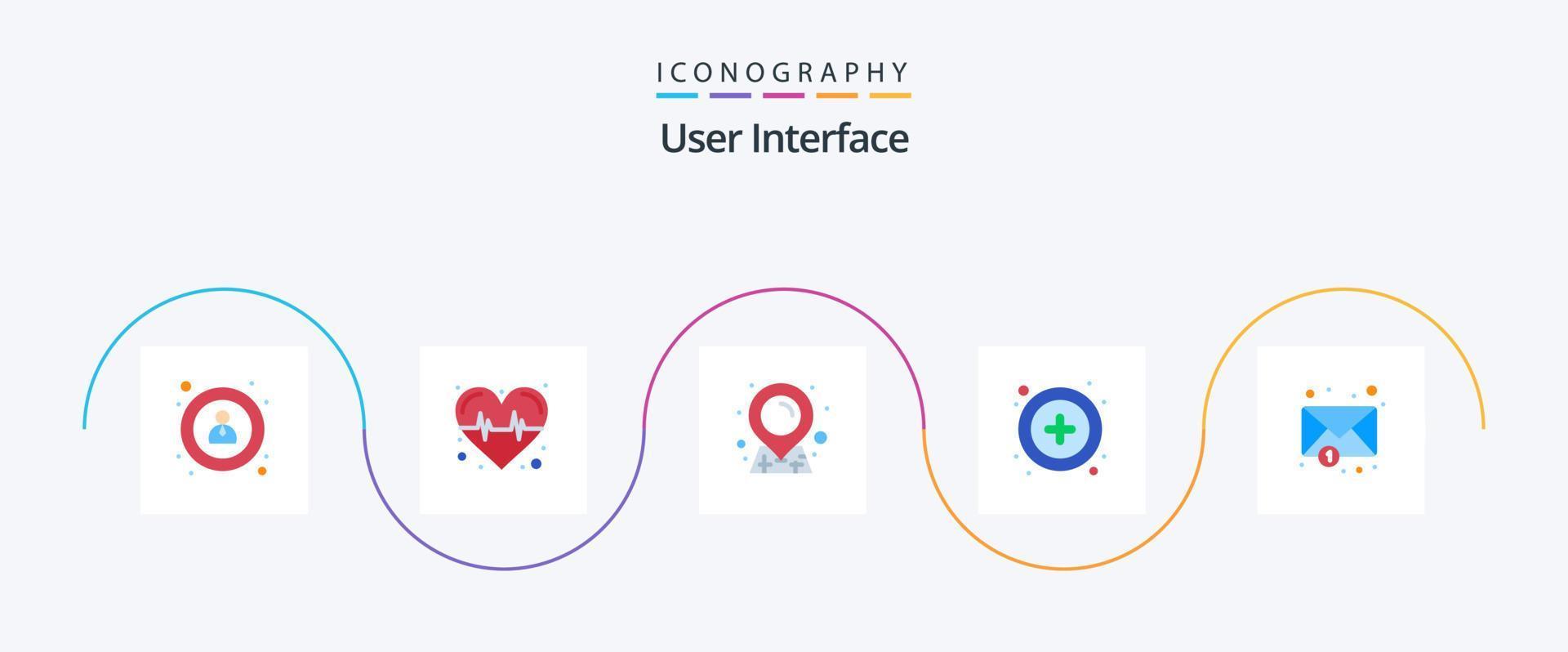 User Interface Flat 5 Icon Pack Including . sticky. notification. envelope vector