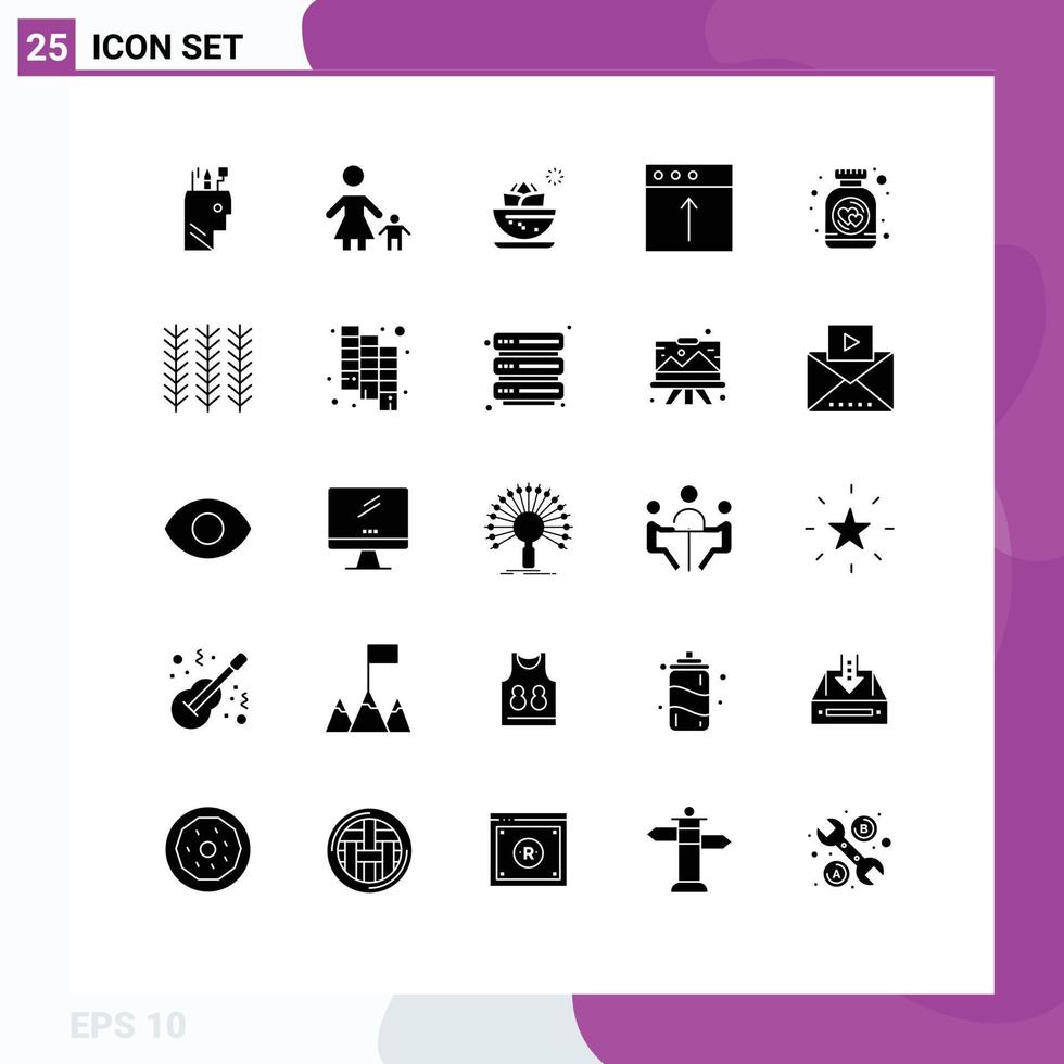 Set of 25 Modern UI Icons Symbols Signs for upload import mother app spa Editable Vector Design Elements