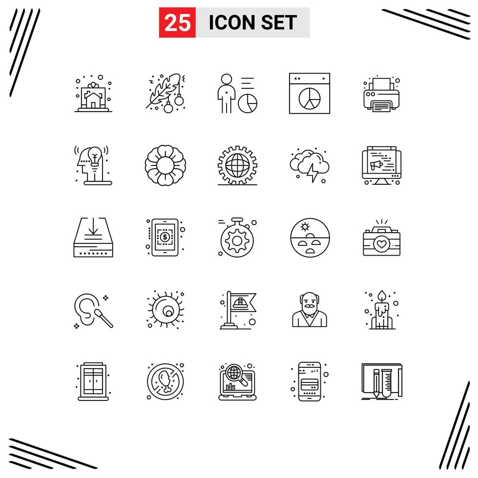 25 Creative Icons Modern Signs and Symbols of layout chart dot person efficiency Editable Vector Design Elements