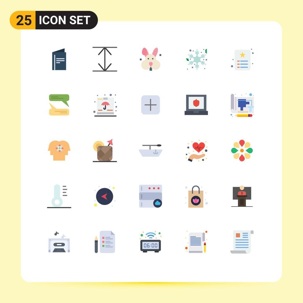 Set of 25 Modern UI Icons Symbols Signs for chatting identity rabbit id card card Editable Vector Design Elements