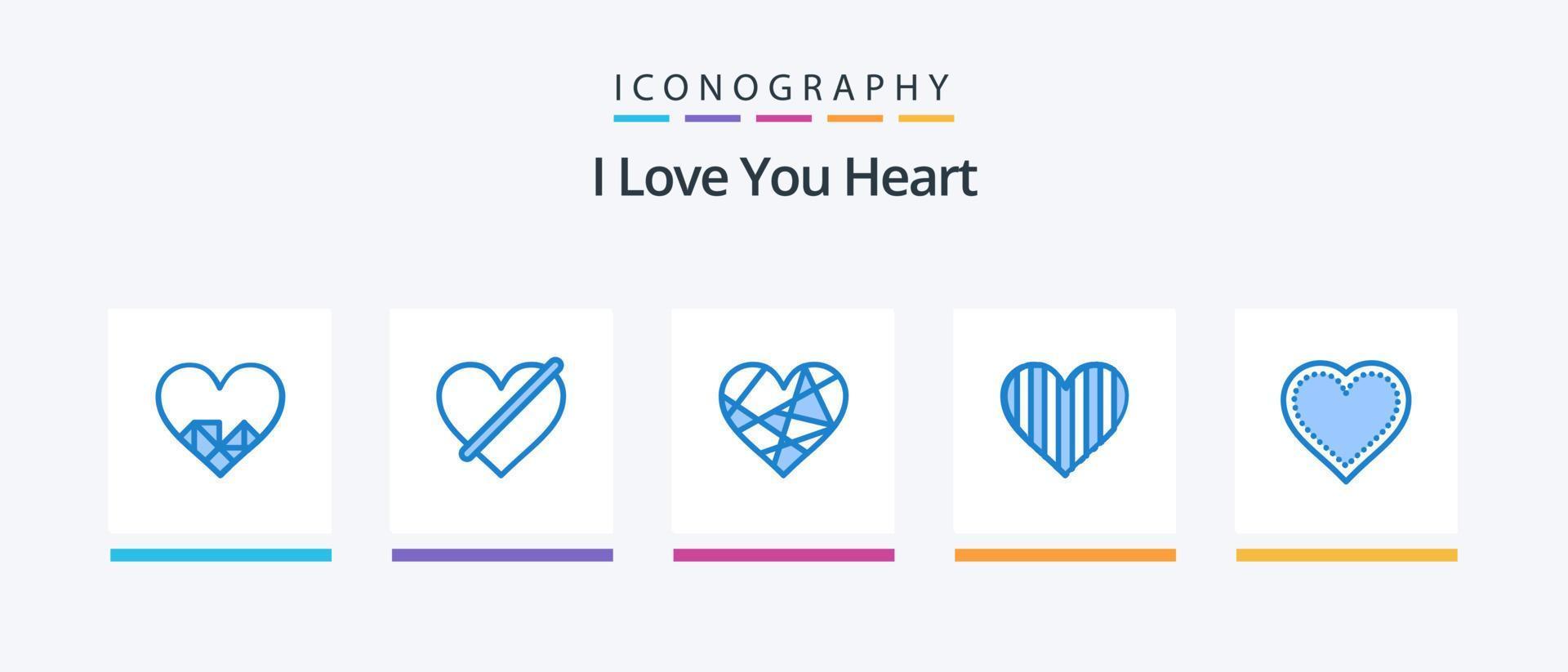 Heart Blue 5 Icon Pack Including like. heart. like. gift. like. Creative Icons Design vector