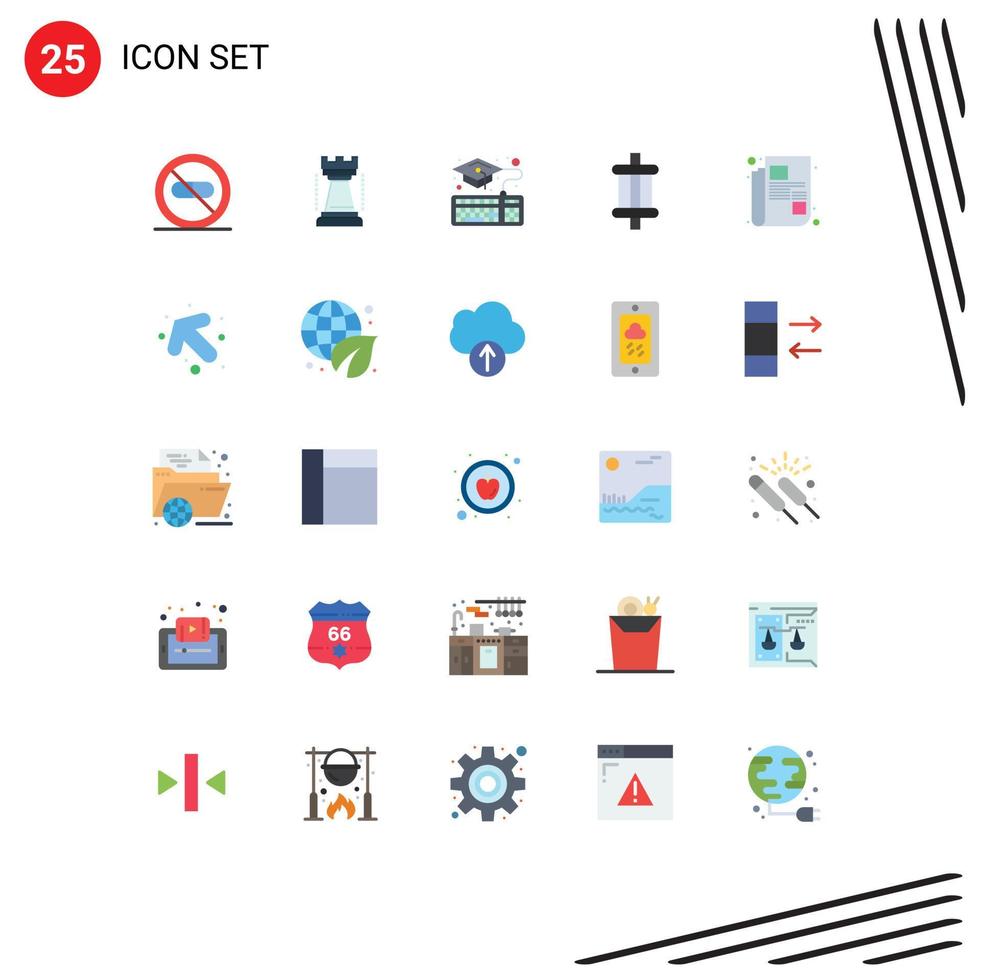 25 Thematic Vector Flat Colors and Editable Symbols of news tools sports components auto Editable Vector Design Elements