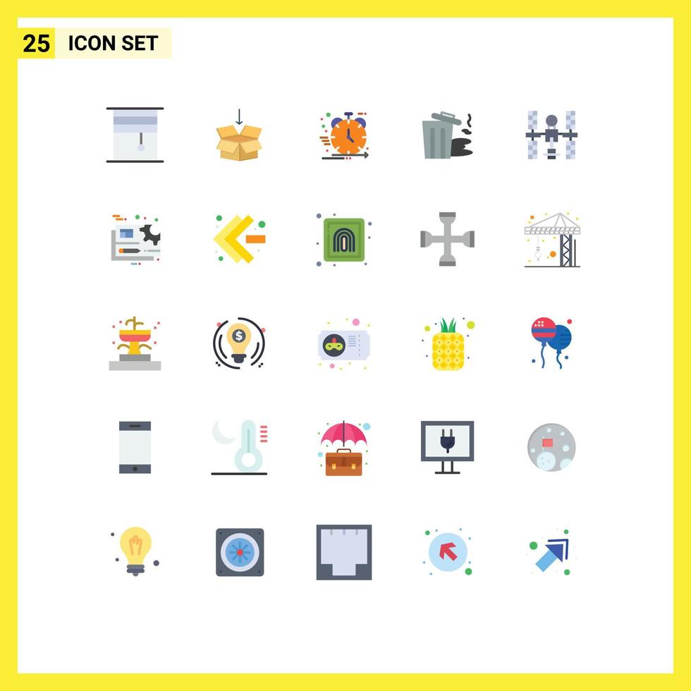 25 iconos creativos signos y símbolos modernos de basura basura educación entorno desarrollo elementos de diseño vectorial editables vector