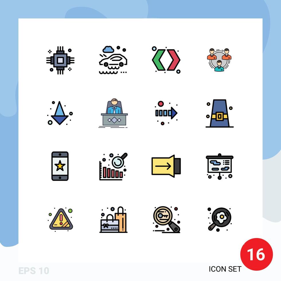 Stock Vector Icon Pack of 16 Line Signs and Symbols for people communication wet road business right Editable Creative Vector Design Elements
